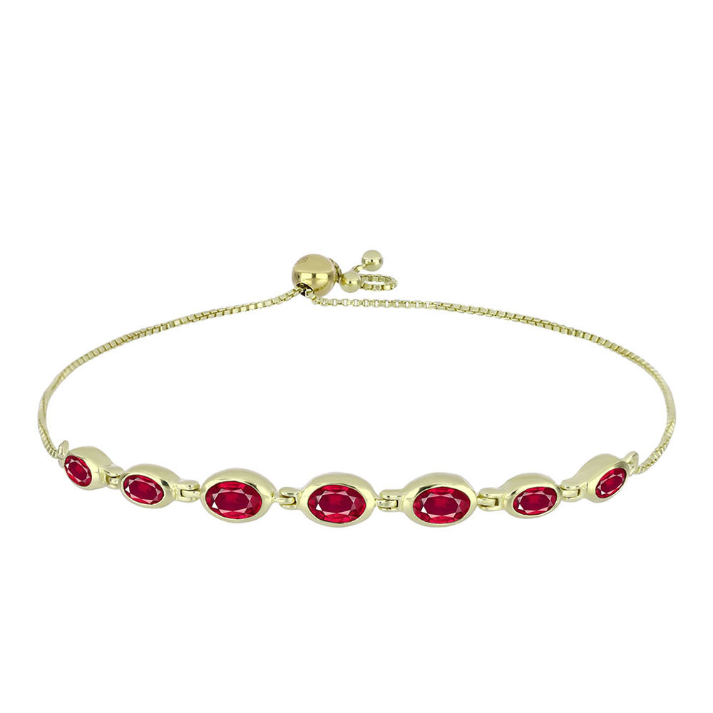 Goldplattiertes Silberarmband mit Rubin aus Madagaskar