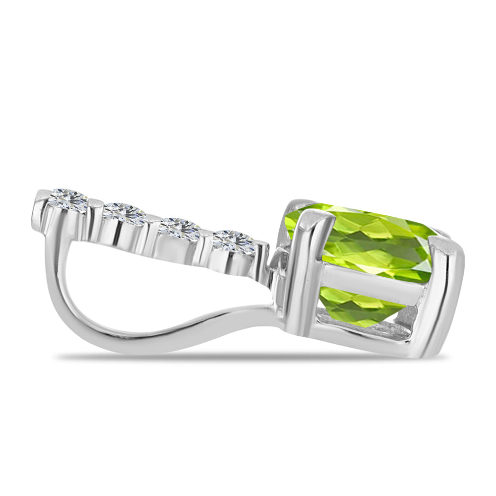 Silberanhänger mit Peridot aus Changbai und weißem Topas