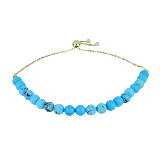 Goldplattiertes Silberarmband mit Dornröschen Türkis