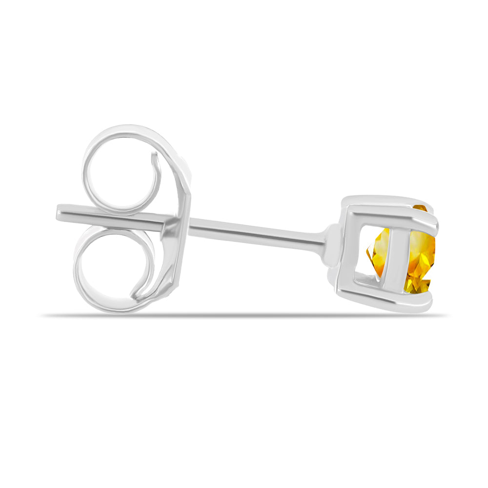 Silberohrringe mit Zitrin aus dem Ural