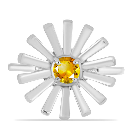 Silberring mit Zitrin aus dem Ural