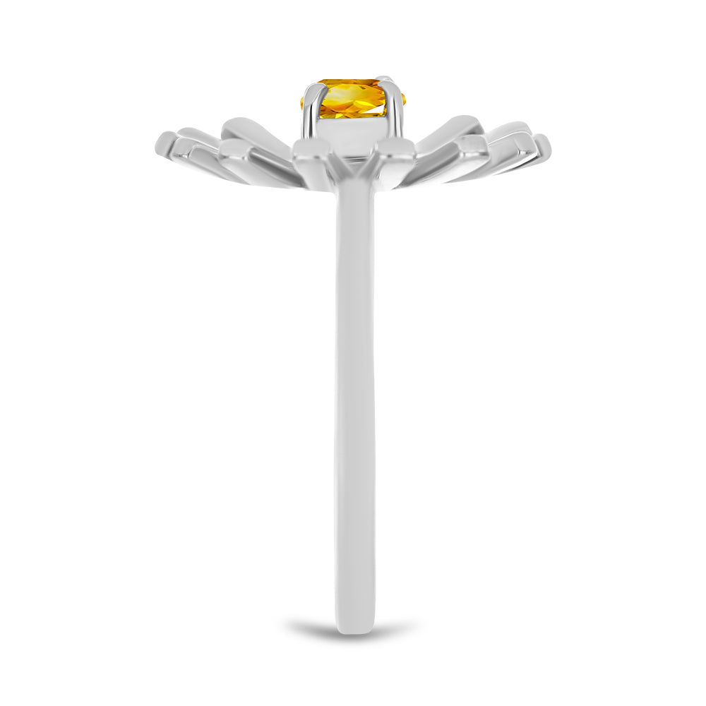 Silberring mit Zitrin aus dem Ural