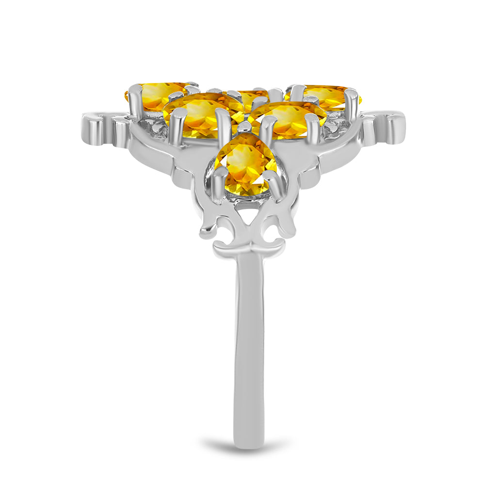 Silberring mit Zitrin aus dem Ural