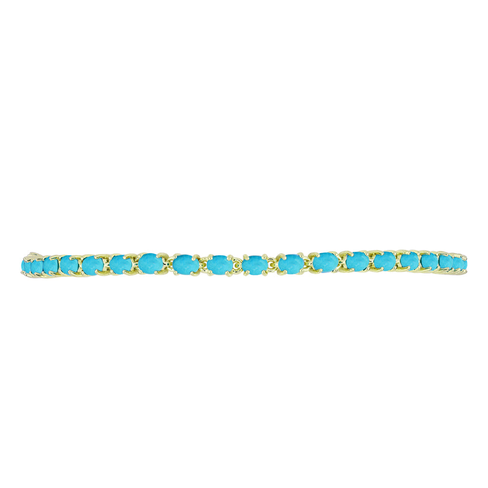 Goldplattiertes Silberarmband mit Dornröschen Türkis