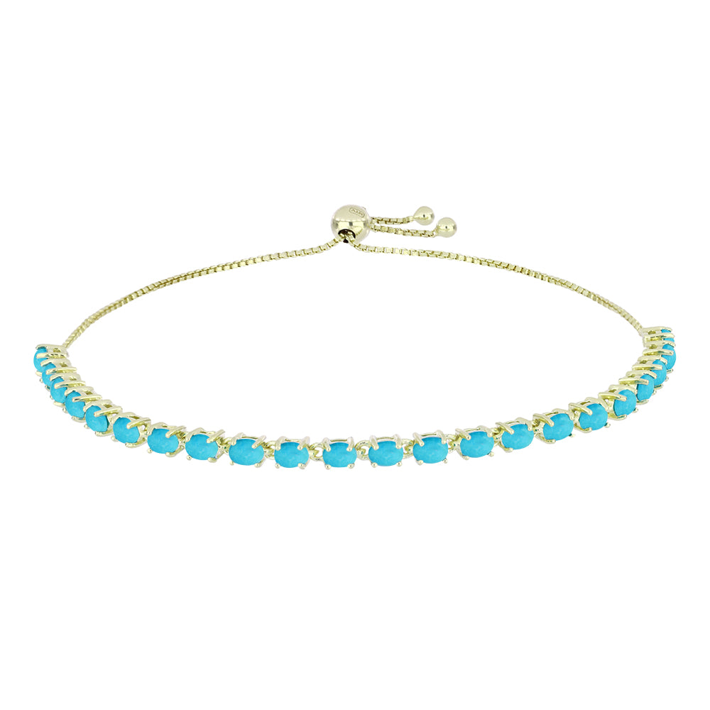 Goldplattiertes Silberarmband mit Dornröschen Türkis