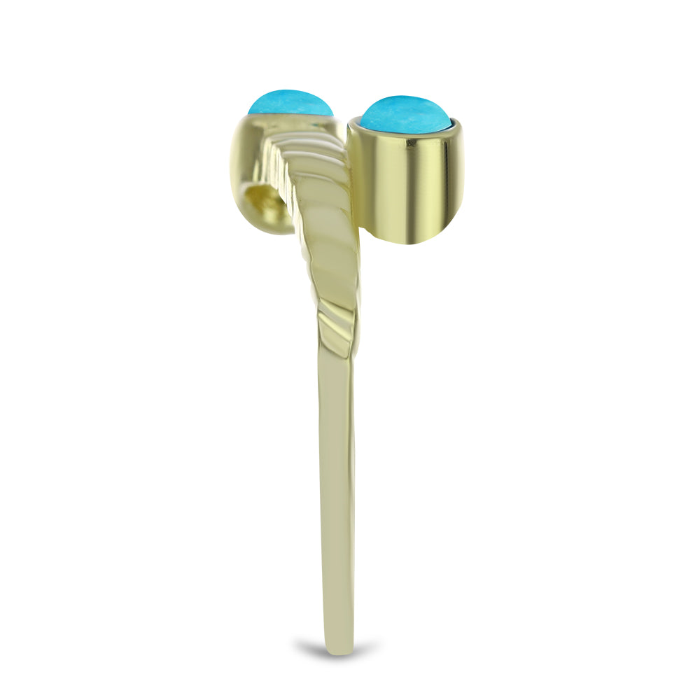 Goldplattierter Silberring mit Dornröschen Türkis