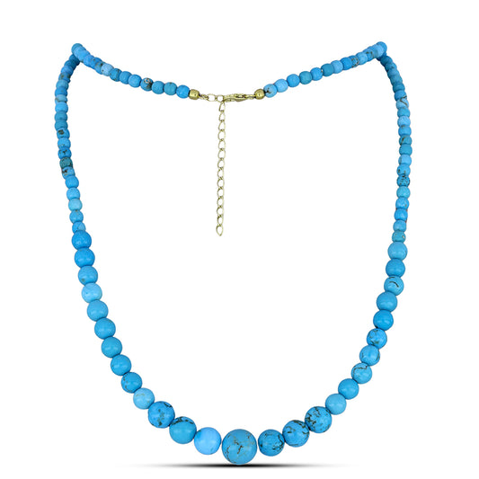 Goldplattierte Silberhalskette mit Dornröschen Türkis