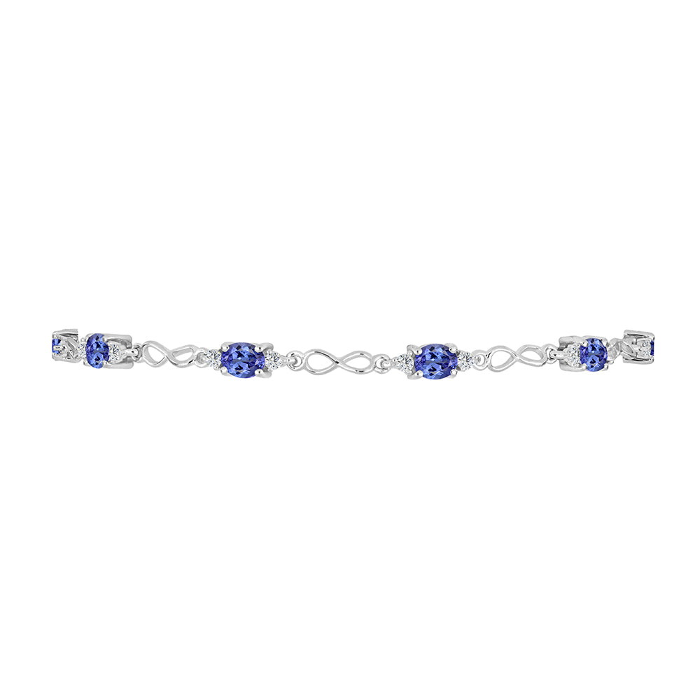 Silberarmband mit Tansanit und weißem Topas