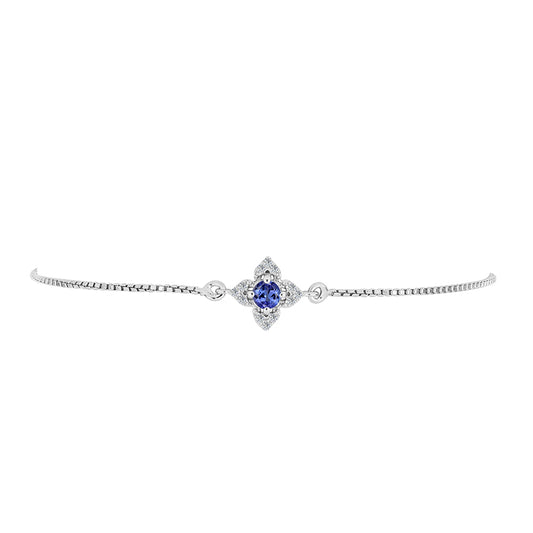 Silberarmband mit Tansanit und weißem Topas