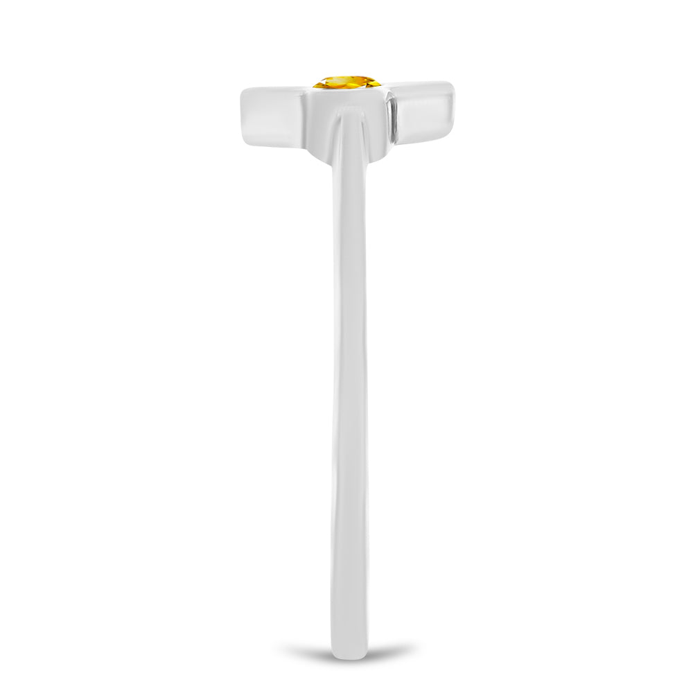 schmuckgarnitur aus Silber mit Zitrin aus dem Ural