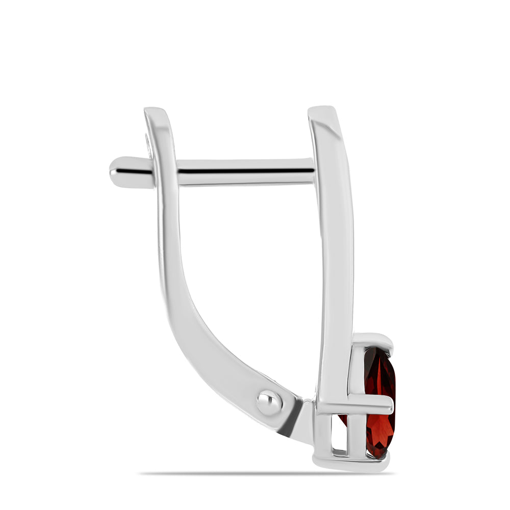 Silberohrringe mit Barton Granat und weißem Topas