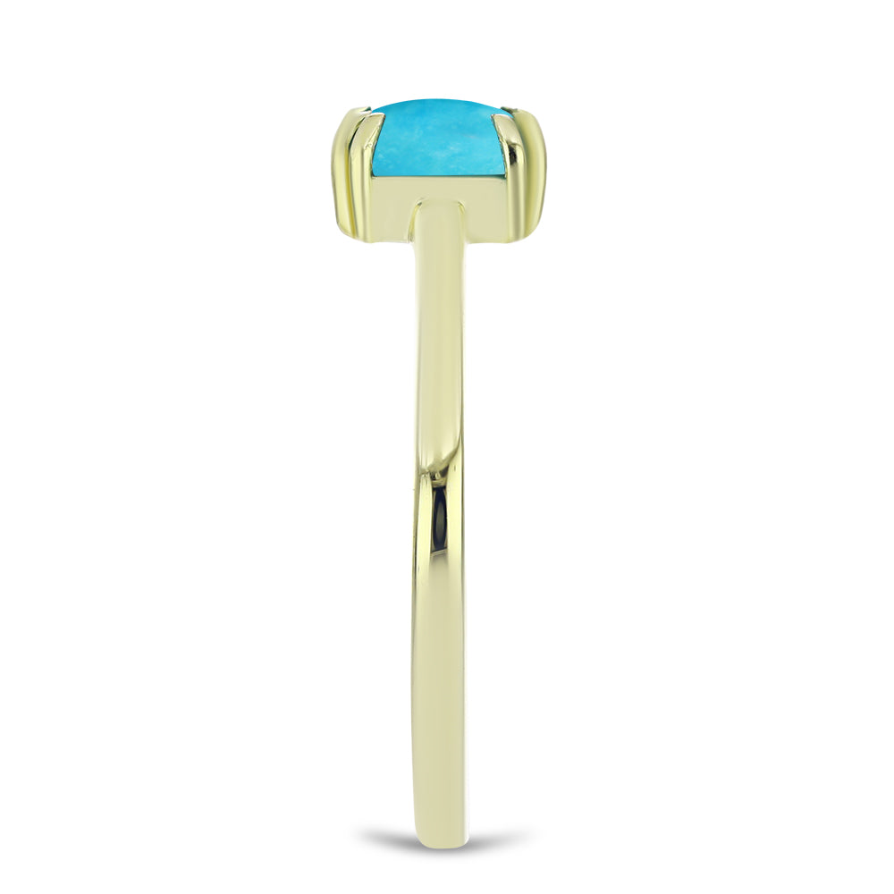 Goldplattierter Silberring mit Dornröschen Türkis