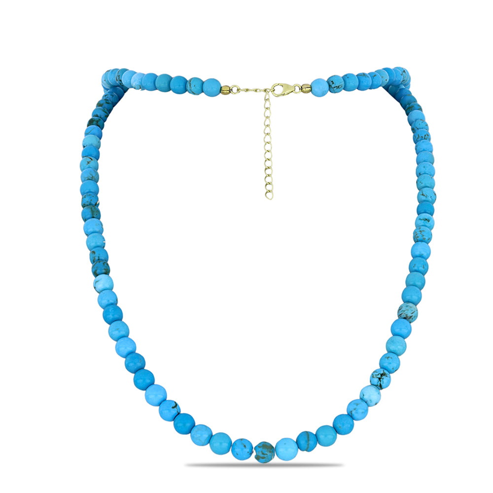 Goldplattierte Silberhalskette mit Dornröschen Türkis