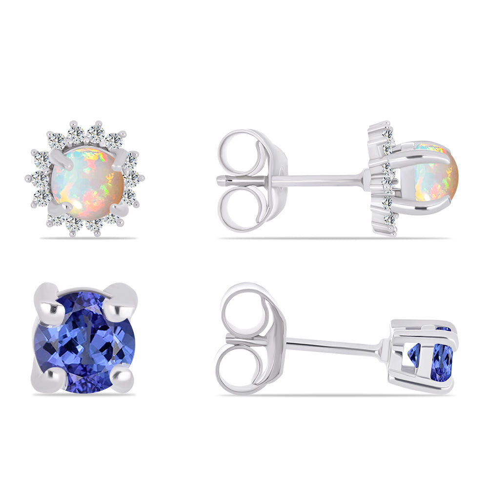 schmuckgarnitur aus Silber mit Tansanit und äthiopischem Opal aus Lega Dembi