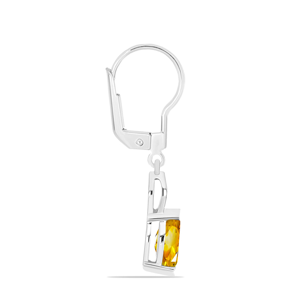 Silberohrringe mit Zitrin aus dem Ural