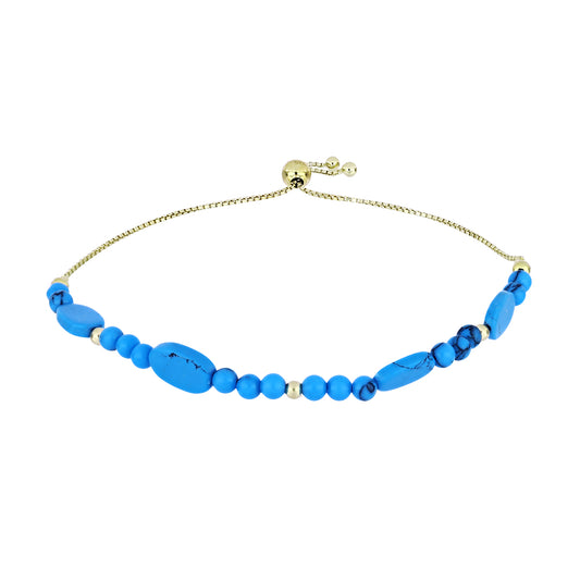 Goldplattiertes Silberarmband mit Dornröschen Türkis