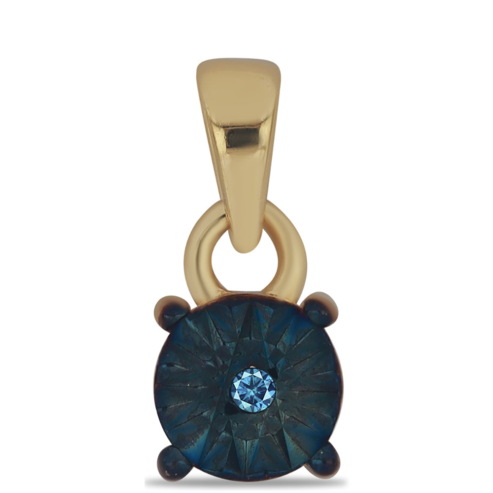 Goldplattierter Silberanhänger mit blauem Diamant