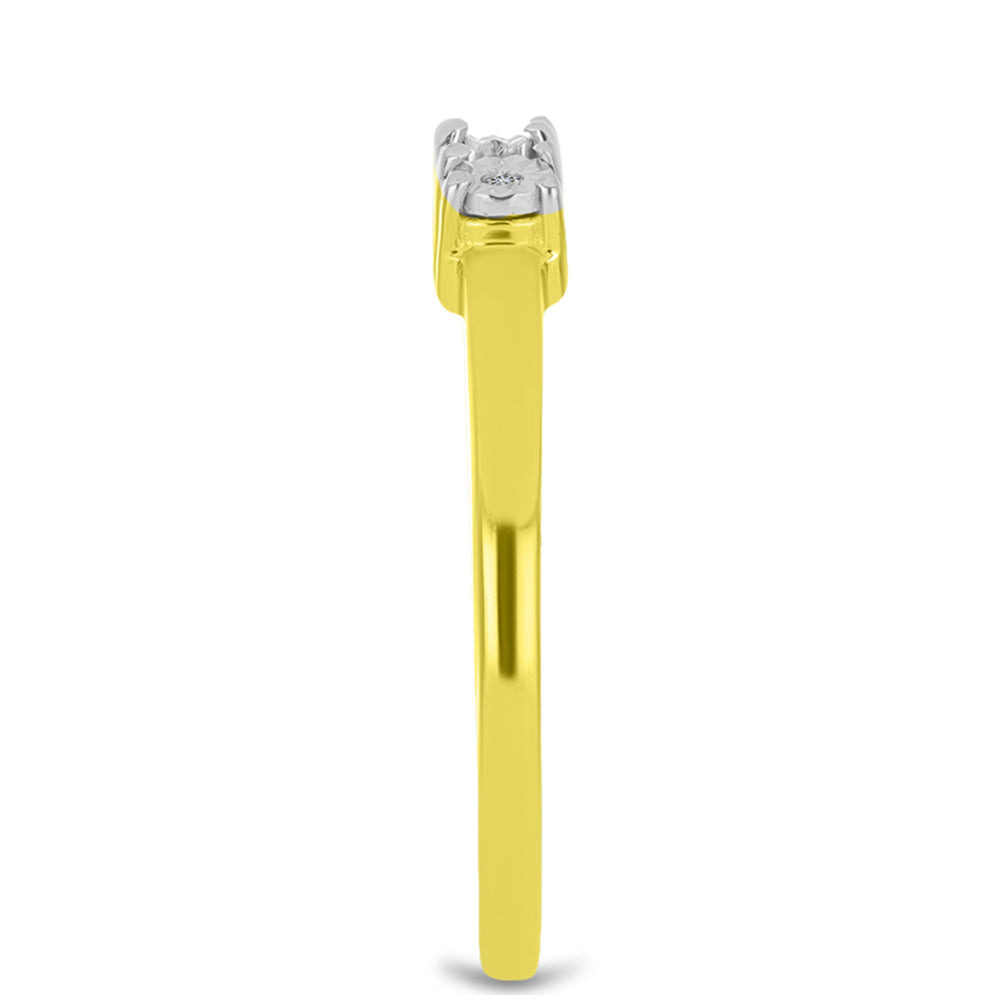 Goldplattierter Silberring mit weißem Diamant