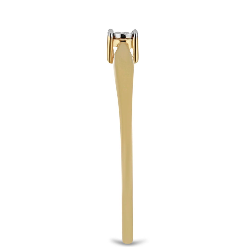Goldplattierter Silberring mit weißem Diamant