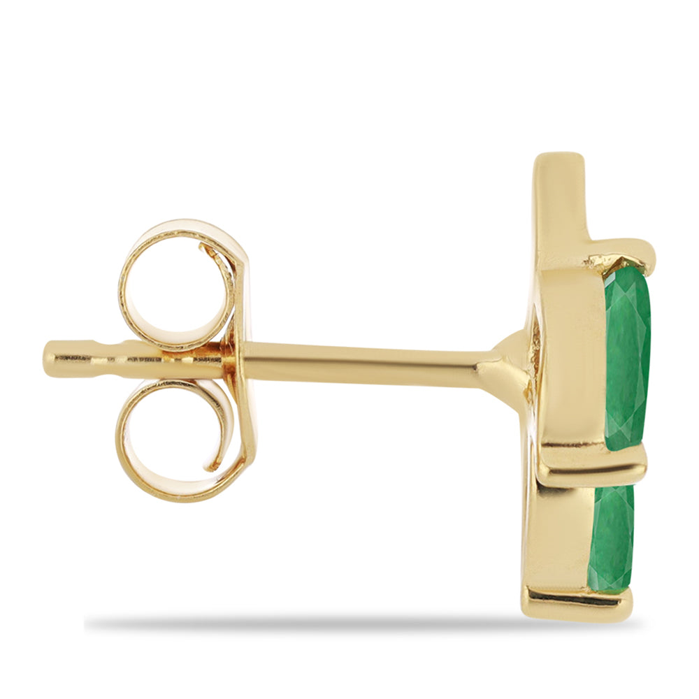 Goldplattierte Silberohrringe mit brasilianischem Smaragd