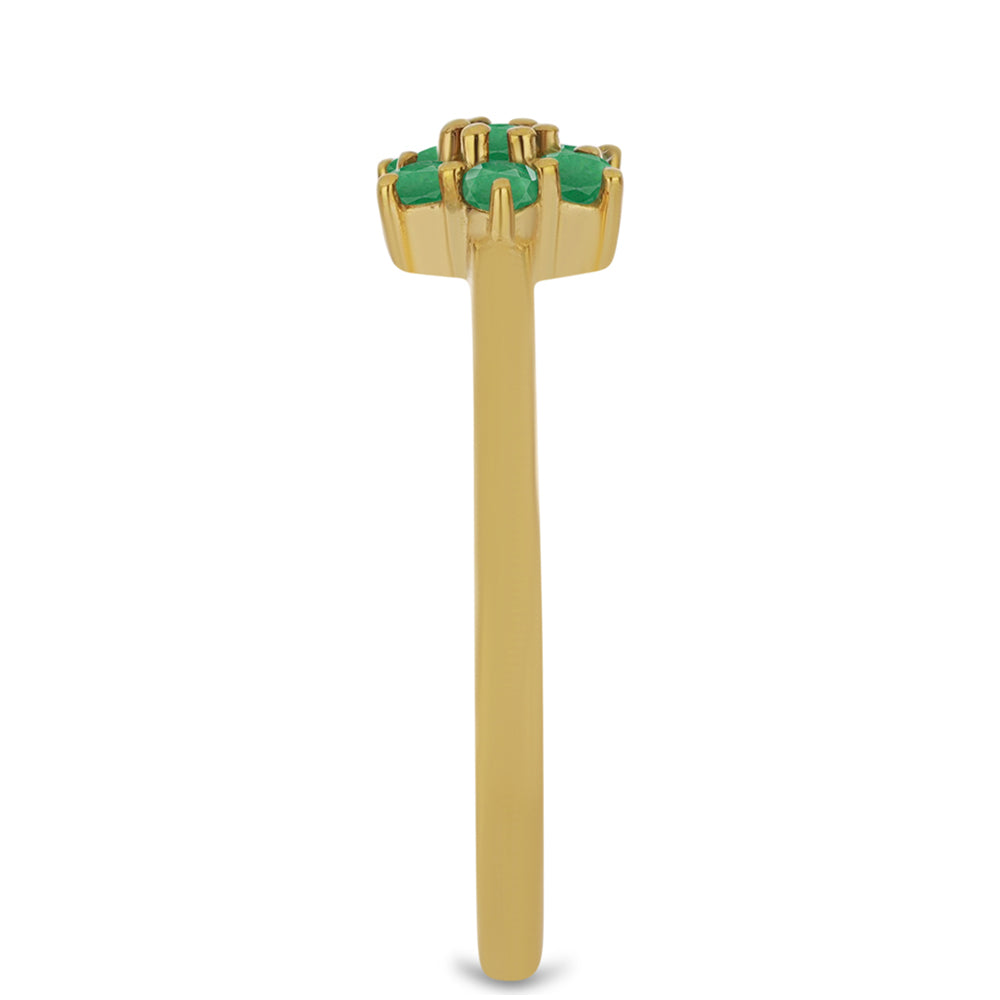 Goldplattierter Silberring mit brasilianischem Smaragd