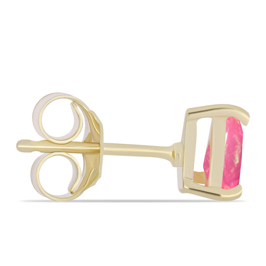 Goldplattierte Silberohrringe mit rosafarbenem äthiopischem Opal aus Lega Dembi