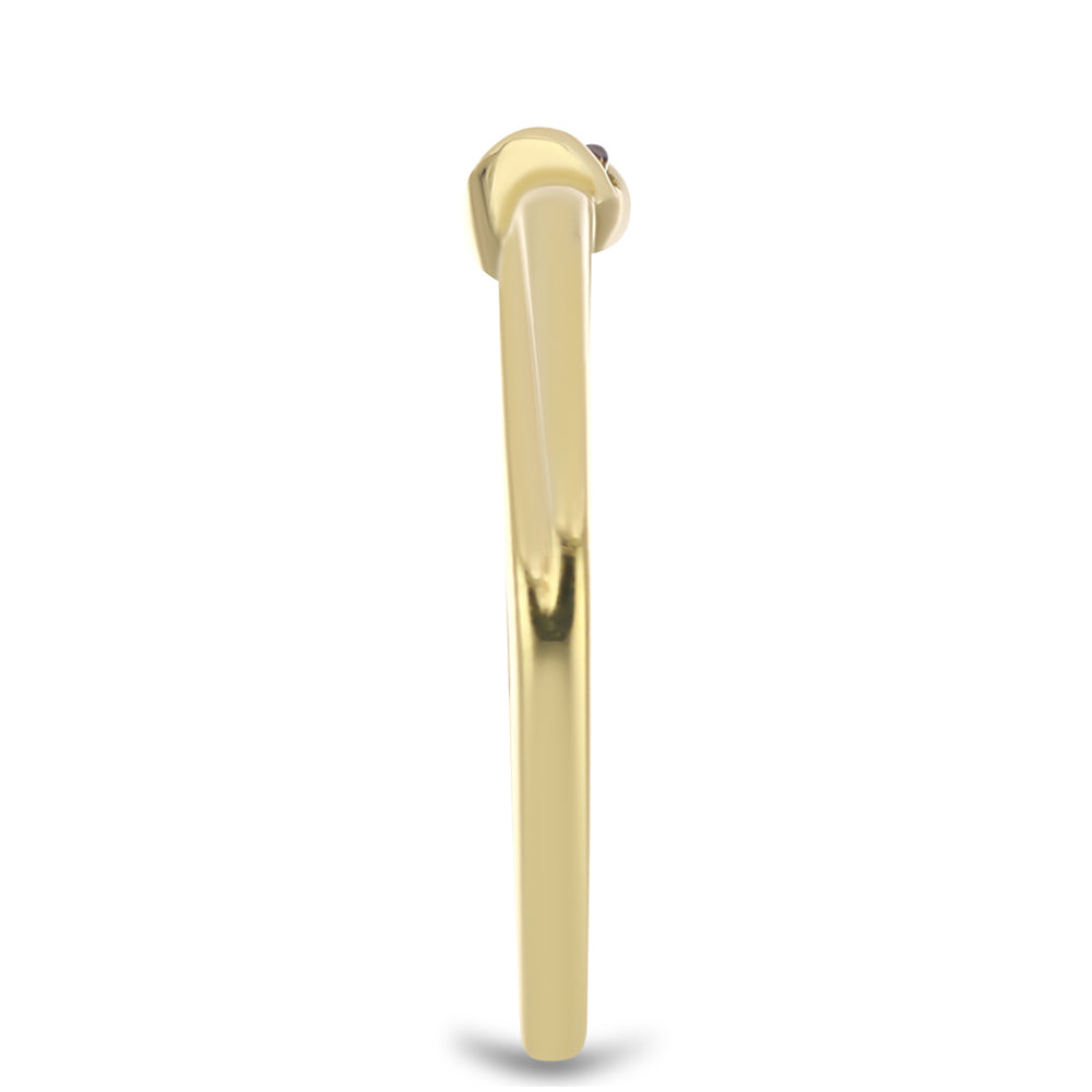 Goldplattierter Silberring mit grünem Diamant