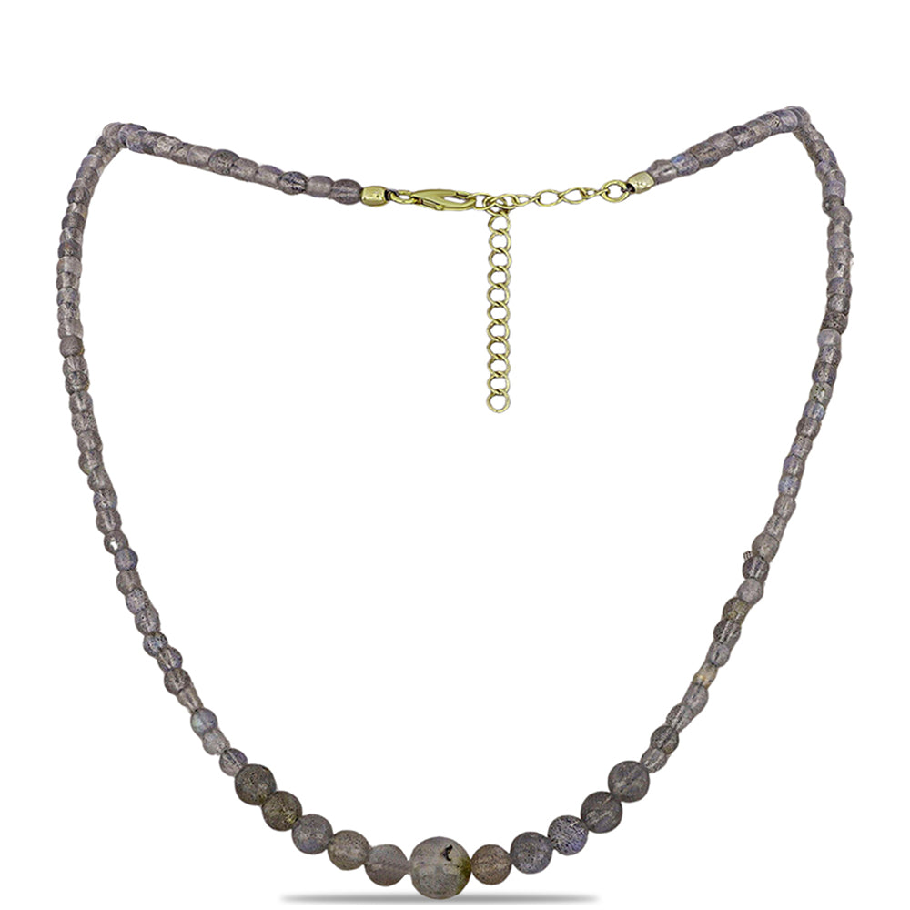 Goldplattierte Silberhalskette mit Labradorit
