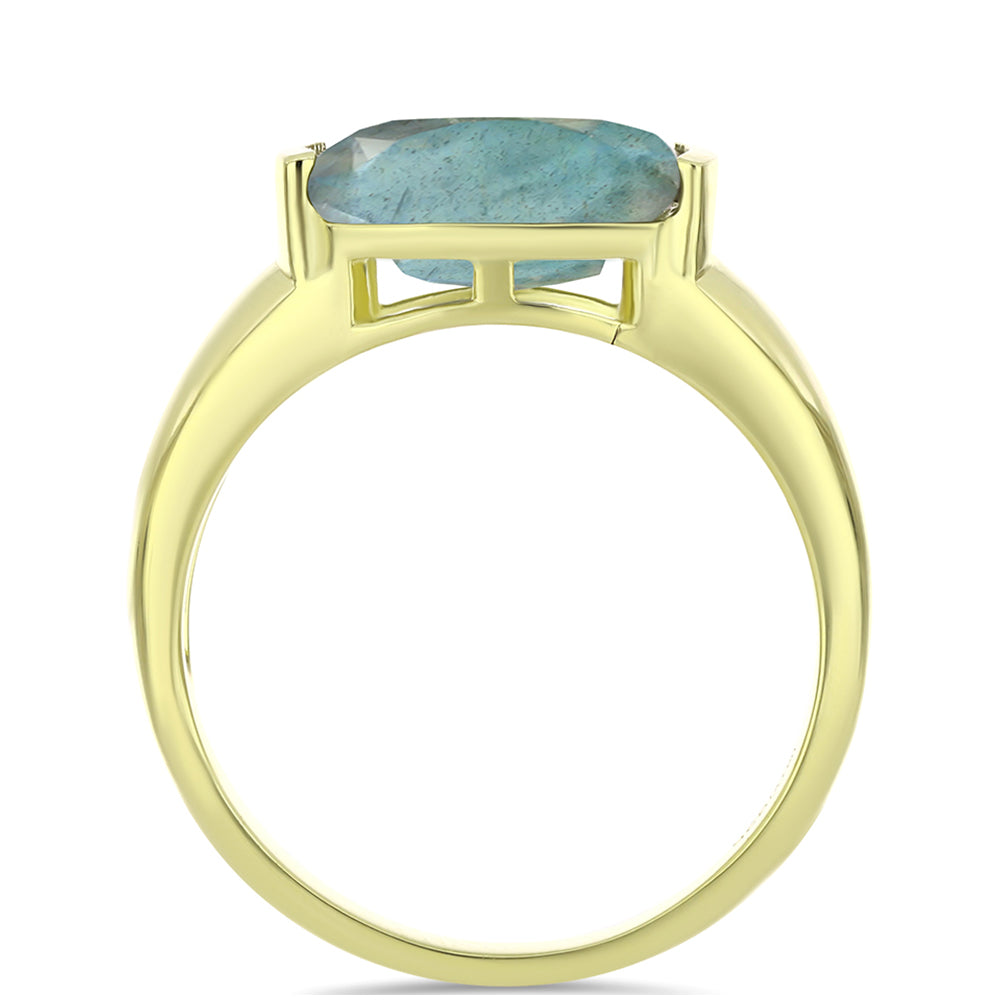 Goldplattierter Silberring mit Labradorit