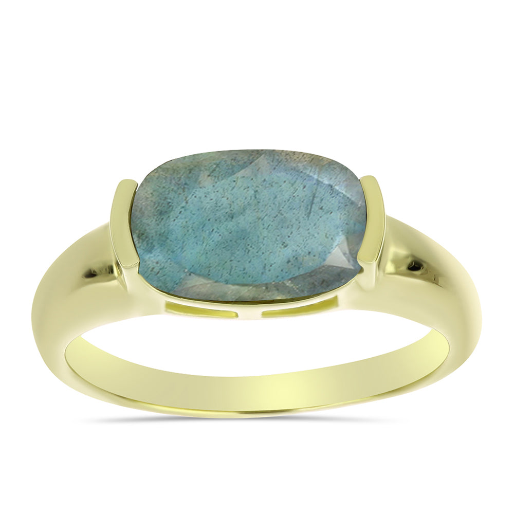 Goldplattierter Silberring mit Labradorit
