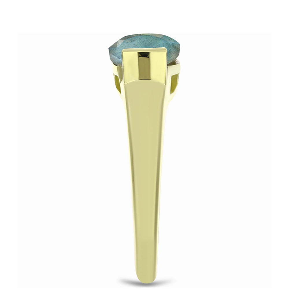 Goldplattierter Silberring mit Labradorit