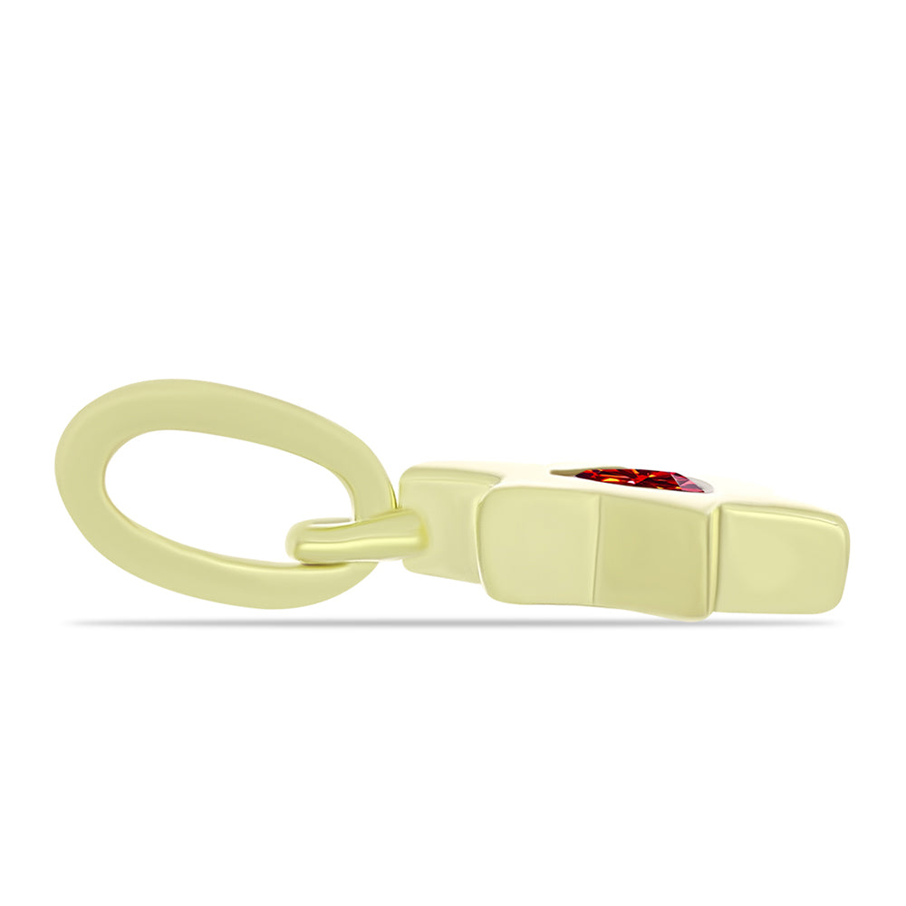 Goldplattierter Silberanhänger mit majestätischem rotem Moissanit