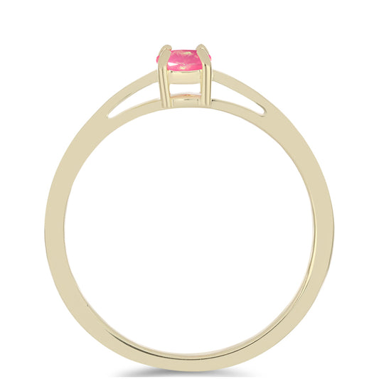 Goldplattierter Silberring mit rosafarbenem äthiopischem Opal aus Lega Dembi