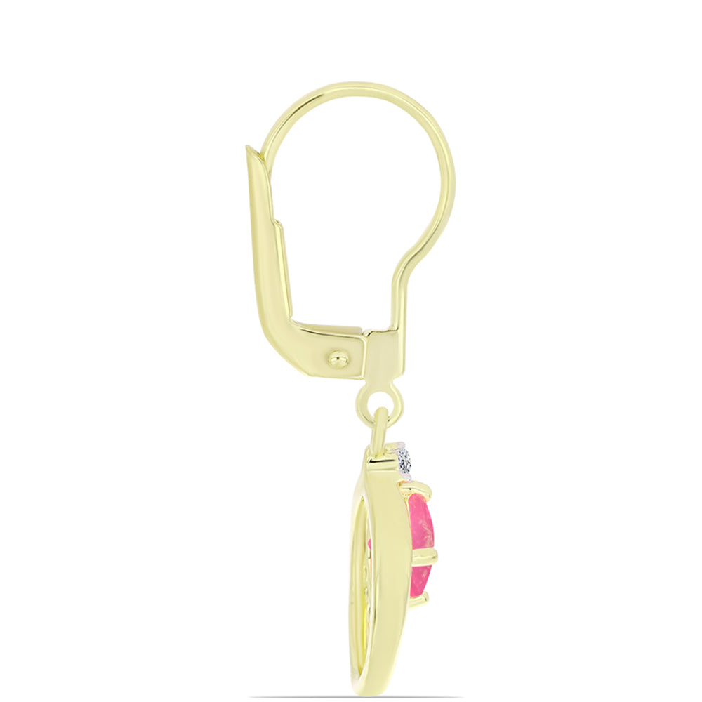 Goldplattierte Silberohrringe mit rosafarbenem äthiopischem Opal aus Lega Dembi und weißem Topas