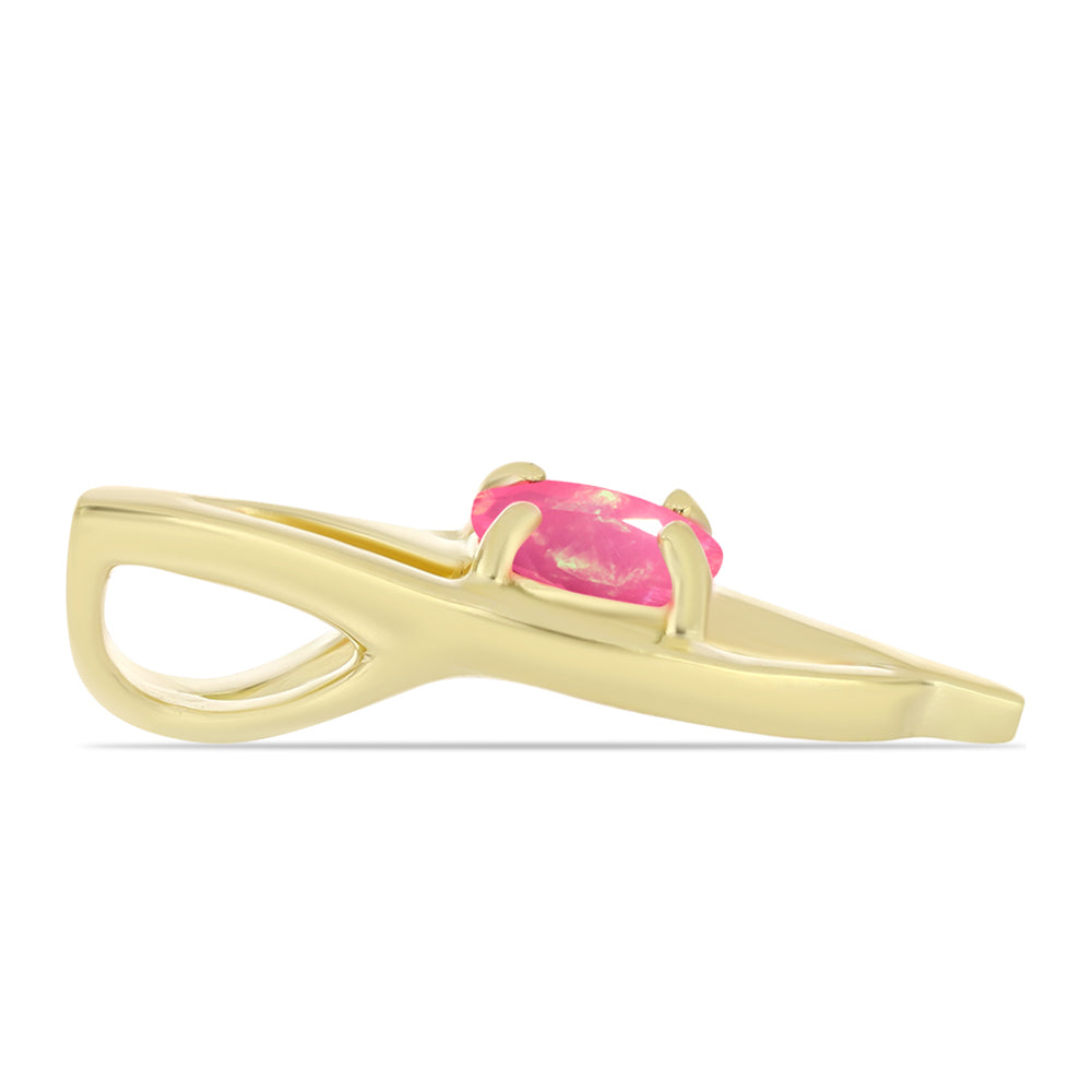 Goldplattierter Silberanhänger mit rosafarbenem äthiopischem Opal aus Lega Dembi