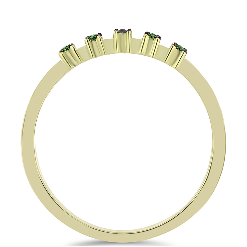 Goldplattierter Silberring mit grünem Diamant