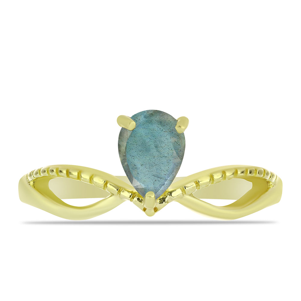Goldplattierter Silberring mit Labradorit