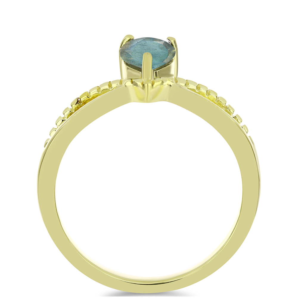 Goldplattierter Silberring mit Labradorit