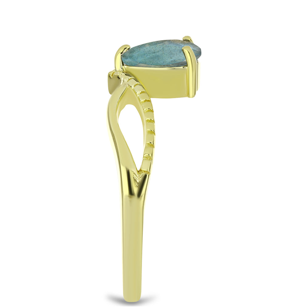 Goldplattierter Silberring mit Labradorit