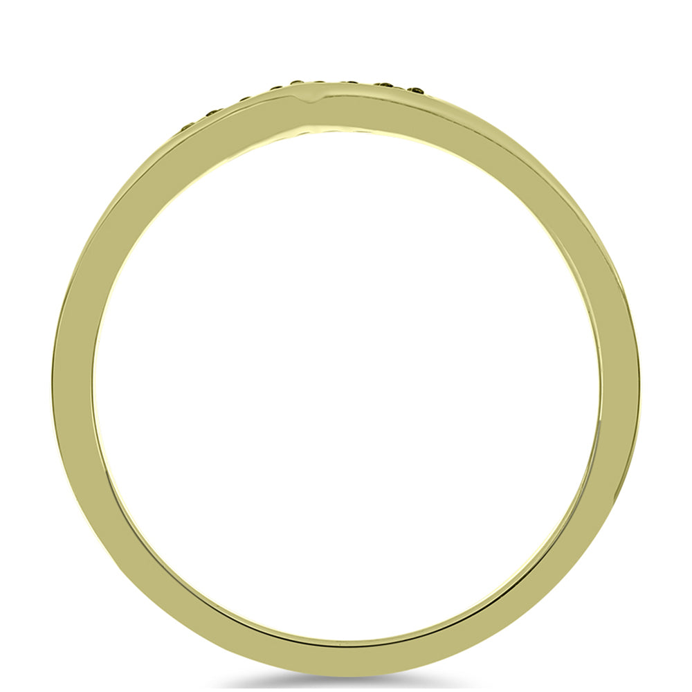 Goldplattierter Silberring mit grünem Diamant