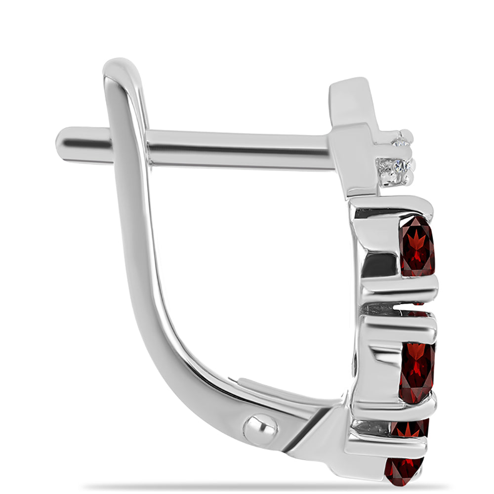 Silberohrringe mit Barton Granat und weißem Topas