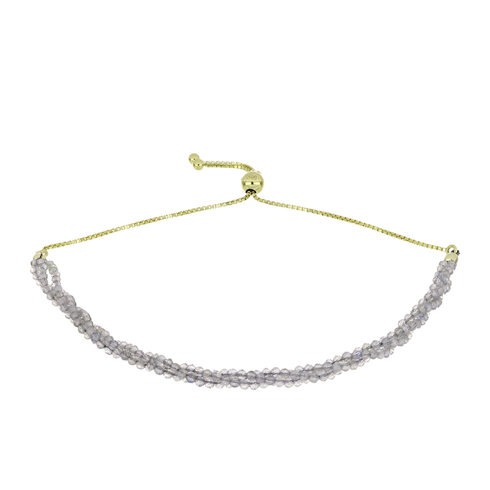 Goldplattiertes Silberarmband mit Labradorit