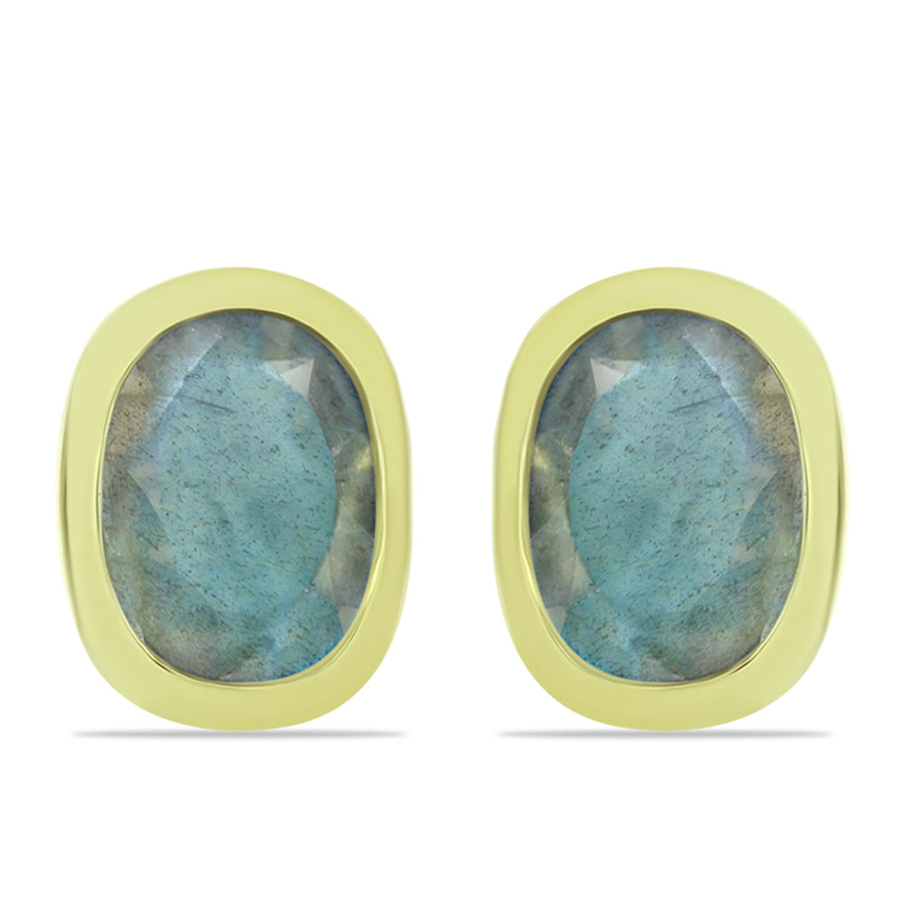 Goldplattierte Silberohrringe mit Labradorit