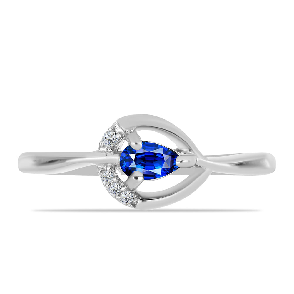 Silberring mit australischem blauem Saphir und weißem Topas
