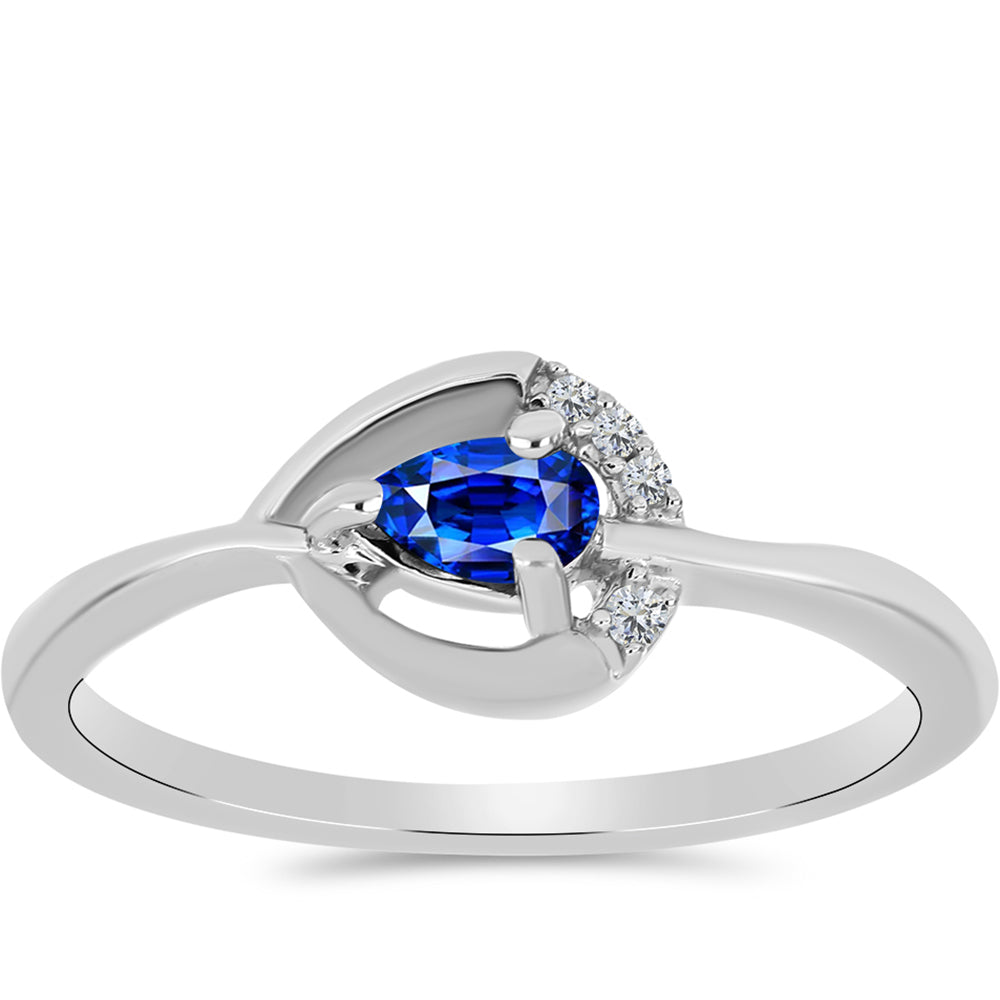 Silberring mit australischem blauem Saphir und weißem Topas