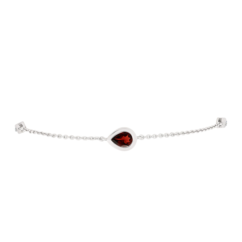 Silberarmband mit Barton Granat und weißem Topas