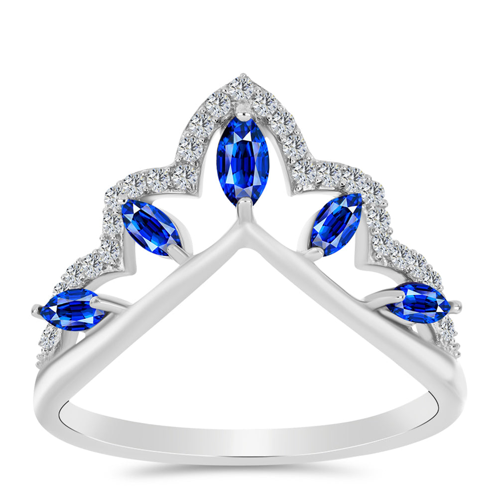 Silberring mit australischem blauem Saphir und weißem Topas