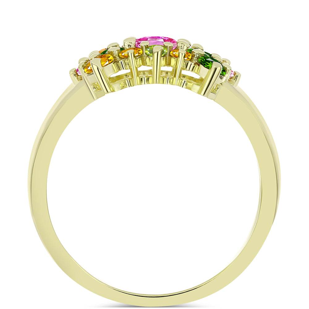 Goldplattierter Silberring mit Chakra Turmalin