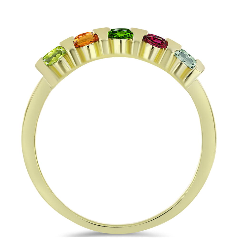 Goldplattierter Silberring mit Chakra Turmalin