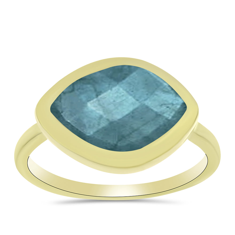 Goldplattierter Silberring mit Labradorit